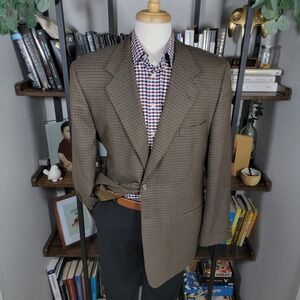 Bert Pulitzer Men's Sport Coat Blazer Two Button Brown Poly Wool Blend Size 44L